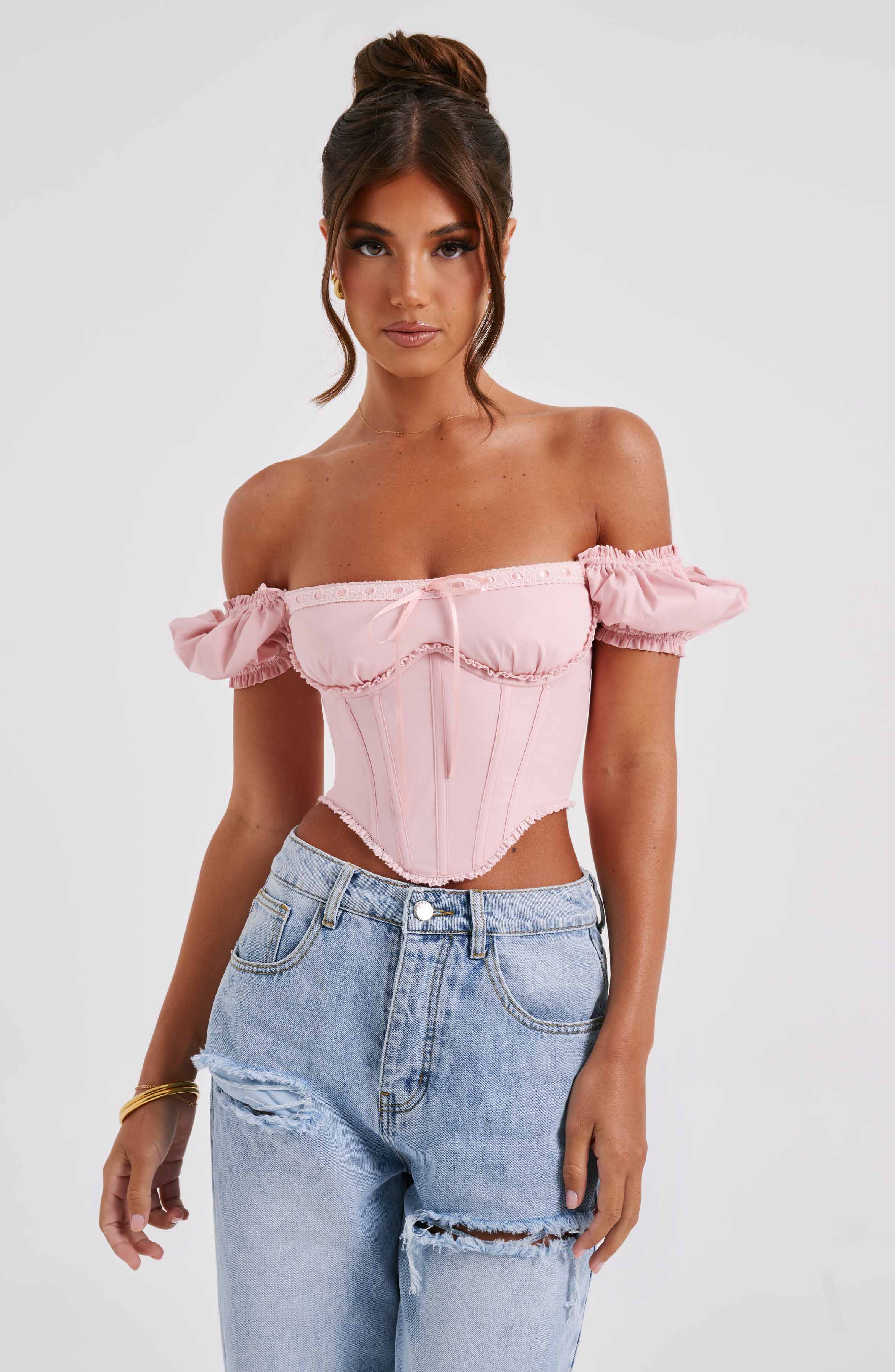 Korean Style Ruffle Crop Top Cute Aesthetic Tees -  Hong Kong