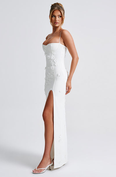 Shop Formal Dress - Dalary Maxi Dress - Ivory Lined fourth image