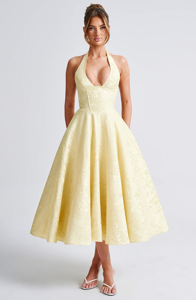 Effie Midi Dress - Lemon