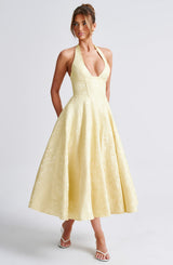 Effie Midi Dress - Lemon