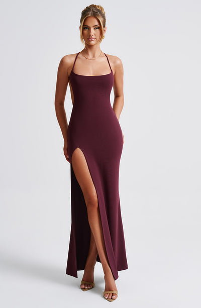 Shop Formal Dress - Beatrix Maxi Dress - Cherry Lacquer fourth image