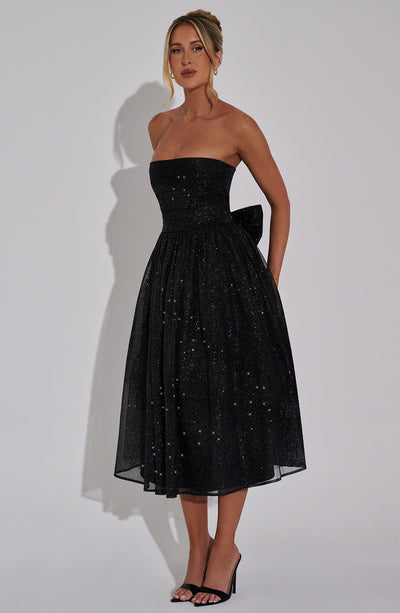 Collective Dress - Marissa Midi Dress - Black Sparkle fifth image