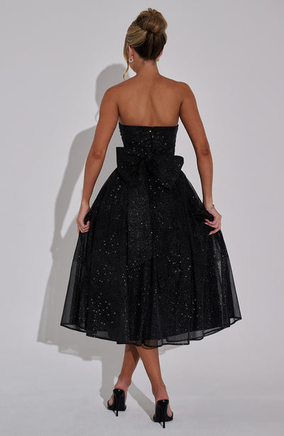 Collective Dress - Marissa Midi Dress - Black Sparkle sixth image