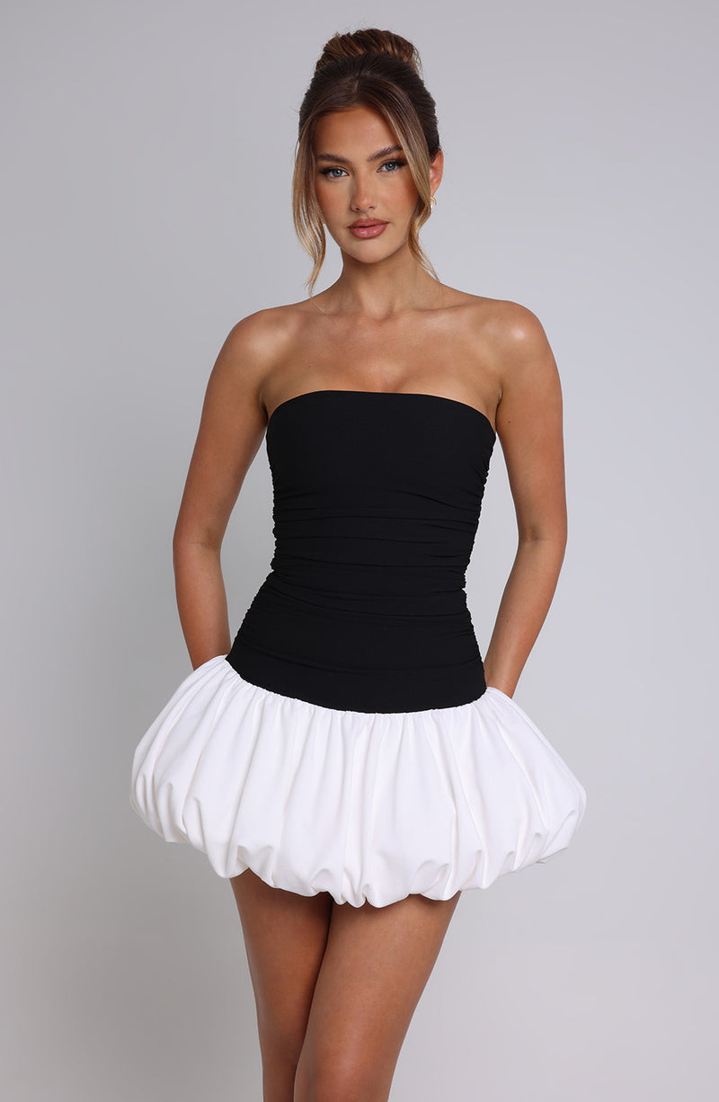 Gemma Mini Dress - Black/White