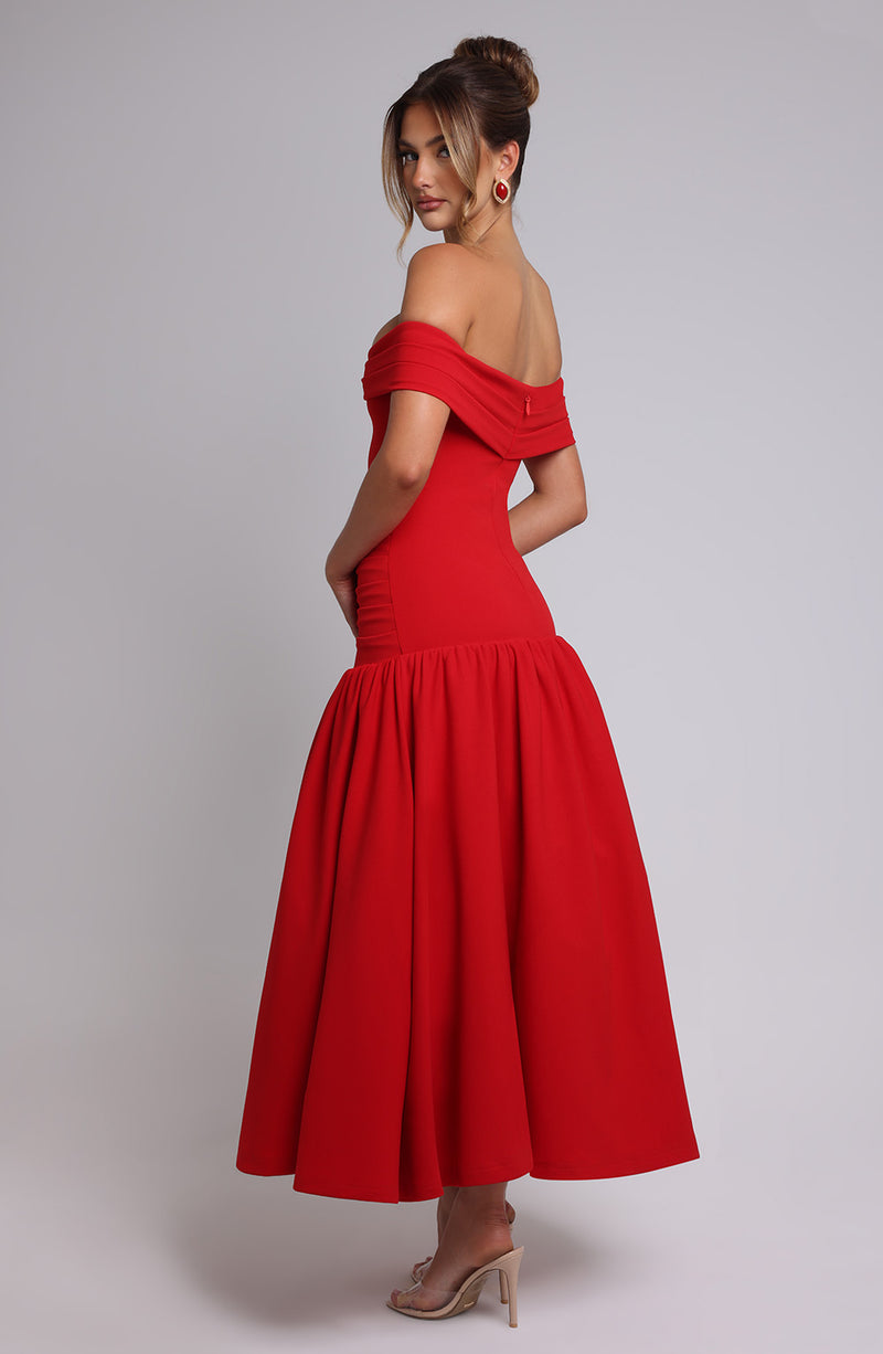 Wilhelmina Midaxi Dress - Red