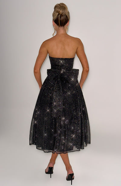 Collective Dress - Marissa Midi Dress - Black Sparkle secondary image