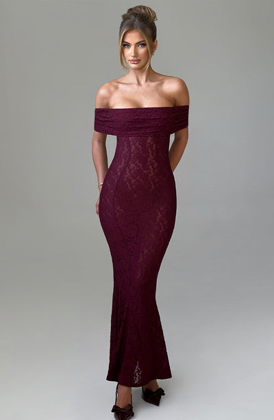 Stephanie Maxi Dress - Burgundy