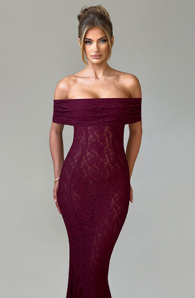 Stephanie Maxi Dress - Burgundy