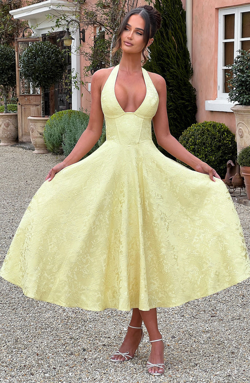 Effie Midi Dress - Lemon