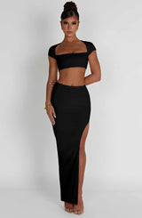 Adorn Maxi Skirt - Black Skirt Babyboo Fashion Premium Exclusive Design