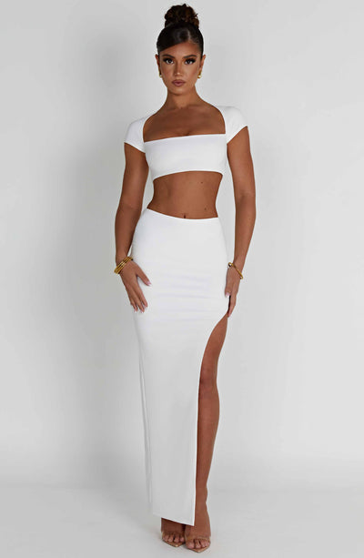 Adorn Maxi Skirt - Ivory Skirt Babyboo Fashion Premium Exclusive Design