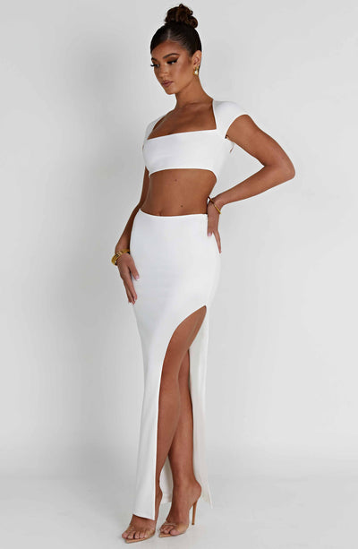 Adorn Maxi Skirt - Ivory Skirt Babyboo Fashion Premium Exclusive Design