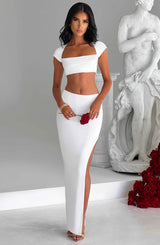 Adorn Maxi Skirt - Ivory Skirt XS Babyboo Fashion Premium Exclusive Design