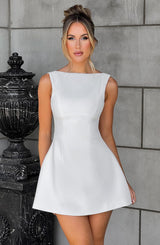 Alana Mini Dress - Ivory Dress Babyboo Fashion Premium Exclusive Design