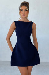 Alana Mini Dress - Navy Dress Babyboo Fashion Premium Exclusive Design