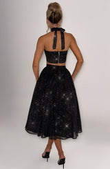 Alani Midi Skirt - Black Sparkle Skirt Babyboo Fashion Premium Exclusive Design