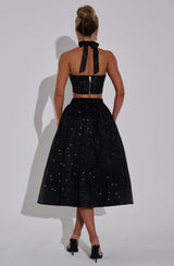 Alani Midi Skirt - Black Sparkle Skirt Babyboo Fashion Premium Exclusive Design