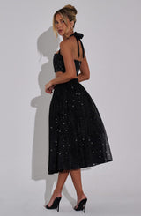 Alani Midi Skirt - Black Sparkle Skirt Babyboo Fashion Premium Exclusive Design