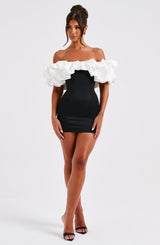 Allie Mini Dress - Black/White Dress Babyboo Fashion Premium Exclusive Design