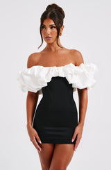 Allie Mini Dress - Black/White Dress XS Babyboo Fashion Premium Exclusive Design