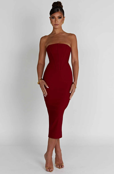 Amore Midi Dress - Red Dress Babyboo Fashion Premium Exclusive Design