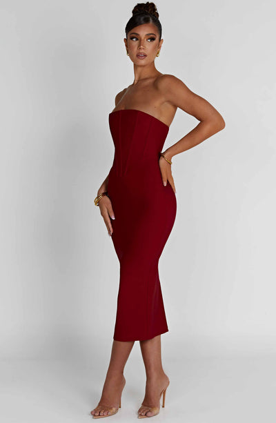 Amore Midi Dress - Red Dress Babyboo Fashion Premium Exclusive Design