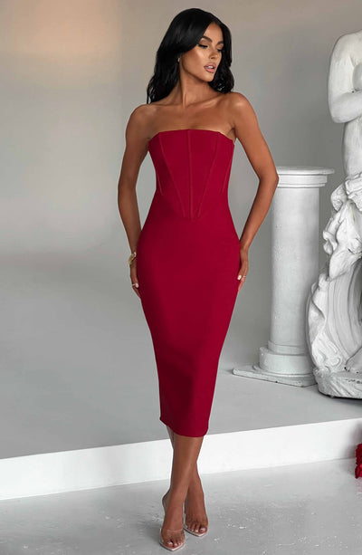 Amore Midi Dress - Red Dress XS Babyboo Fashion Premium Exclusive Design