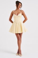 Analeigh Mini Dress - Lemon Dress Babyboo Fashion Premium Exclusive Design