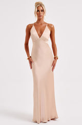 Anja Maxi Dress - Champagne Dress Babyboo Fashion Premium Exclusive Design