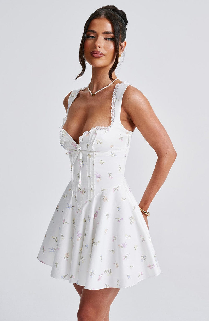 Antonella Mini Dress - Multi Floral Print Dress Babyboo Fashion Premium Exclusive Design