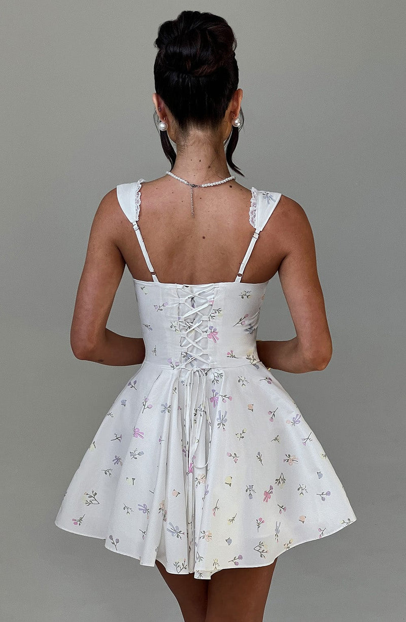 Antonella Mini Dress - Multi Floral Print Dress Babyboo Fashion Premium Exclusive Design