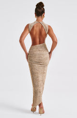 Aphrodite Midi Dress - Beige Dress Babyboo Fashion Premium Exclusive Design