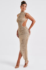 Aphrodite Midi Dress - Beige Dress Babyboo Fashion Premium Exclusive Design