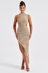 Aphrodite Midi Dress - Beige Dress Babyboo Fashion Premium Exclusive Design