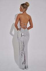 Atari Maxi Dress - Silver Dress Babyboo Fashion Premium Exclusive Design