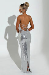 Atari Maxi Dress - Silver Dress Babyboo Fashion Premium Exclusive Design