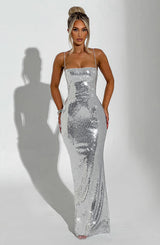 Atari Maxi Dress - Silver Dress Babyboo Fashion Premium Exclusive Design