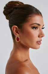 Azra Earrings - Red/Gold Accessories ONE SIZE Babyboo Fashion Premium Exclusive Design