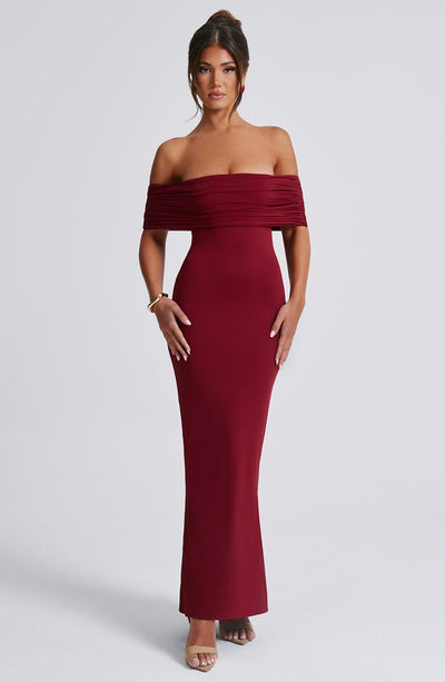 Shop Formal Dress - Belinda Maxi Dress - Burgundy third image