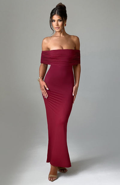 Shop Formal Dress - Belinda Maxi Dress - Burgundy fourth image