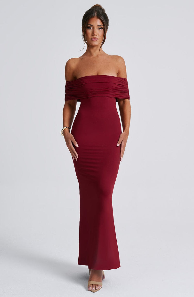 Belinda Maxi Dress - Burgundy Dress Babyboo Fashion Premium Exclusive Design