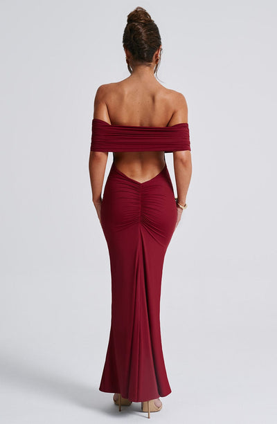 Belinda Maxi Dress - Burgundy Dress Babyboo Fashion Premium Exclusive Design