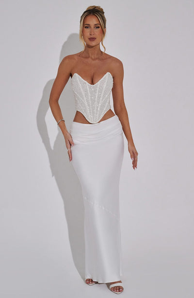 Bernadette Maxi Skirt - Ivory Skirt Babyboo Fashion Premium Exclusive Design