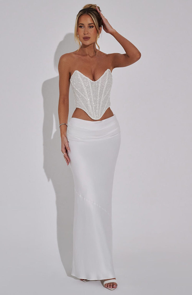 Bernadette Maxi Skirt - Ivory Skirt XS Babyboo Fashion Premium Exclusive Design