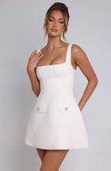 Bessie Mini Dress - Ivory Dress Babyboo Fashion Premium Exclusive Design