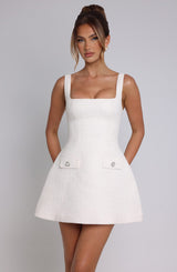 Bessie Mini Dress - Ivory Dress Babyboo Fashion Premium Exclusive Design