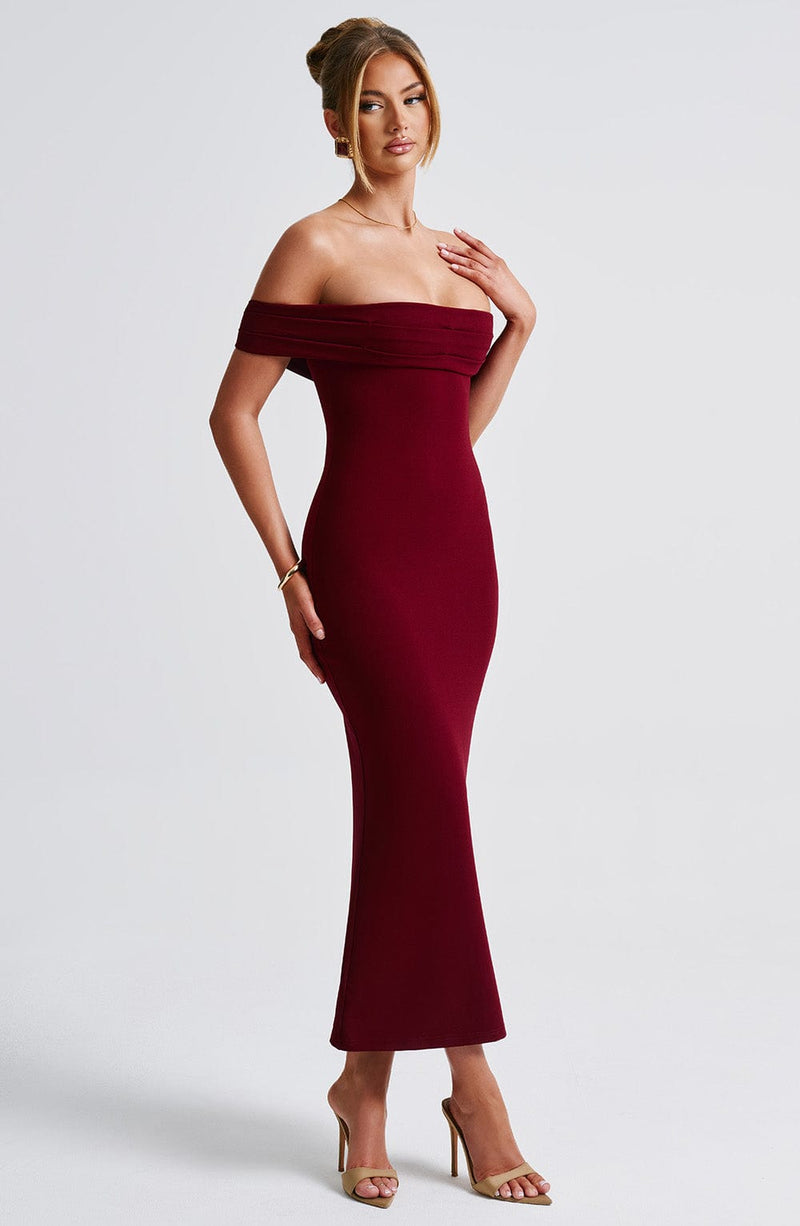 Bex Midi Dress - Burgundy Dress Babyboo Fashion Premium Exclusive Design