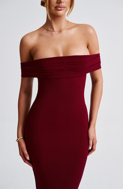 Bex Midi Dress - Burgundy Dress Babyboo Fashion Premium Exclusive Design