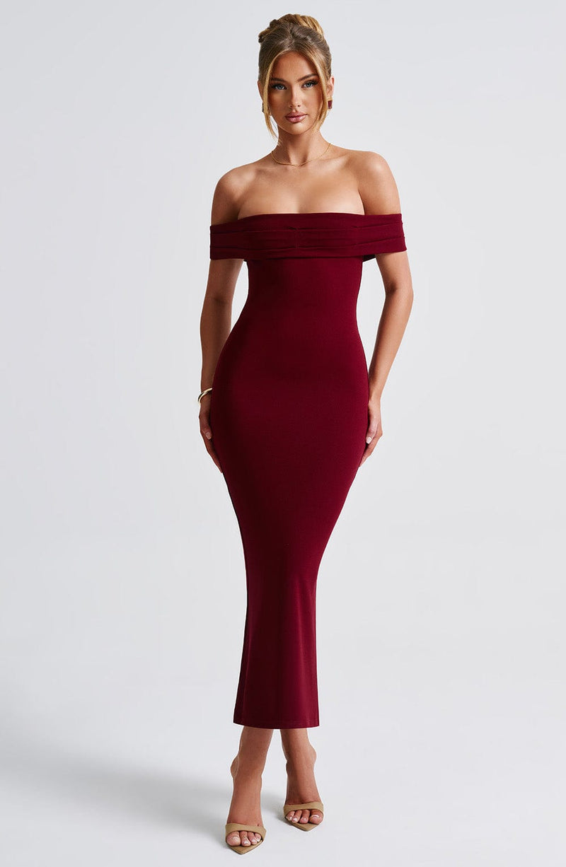 Bex Midi Dress - Burgundy Dress XS Babyboo Fashion Premium Exclusive Design