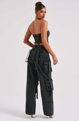 Brooklyn Cargo Pant - Black Pants Babyboo Fashion Premium Exclusive Design